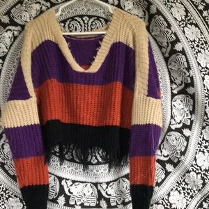 romwe snit crop sweater